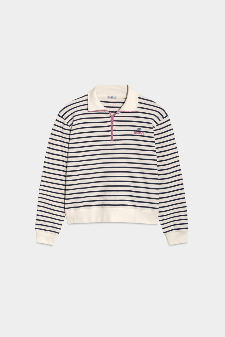 STRIPED ZIP-UP SWEATSHIRT