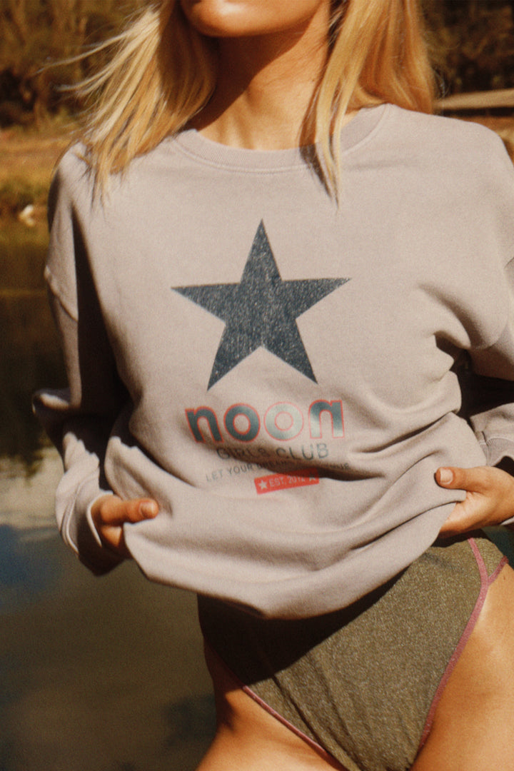 SUDADERA PRINT GLITTER ESTRELLA