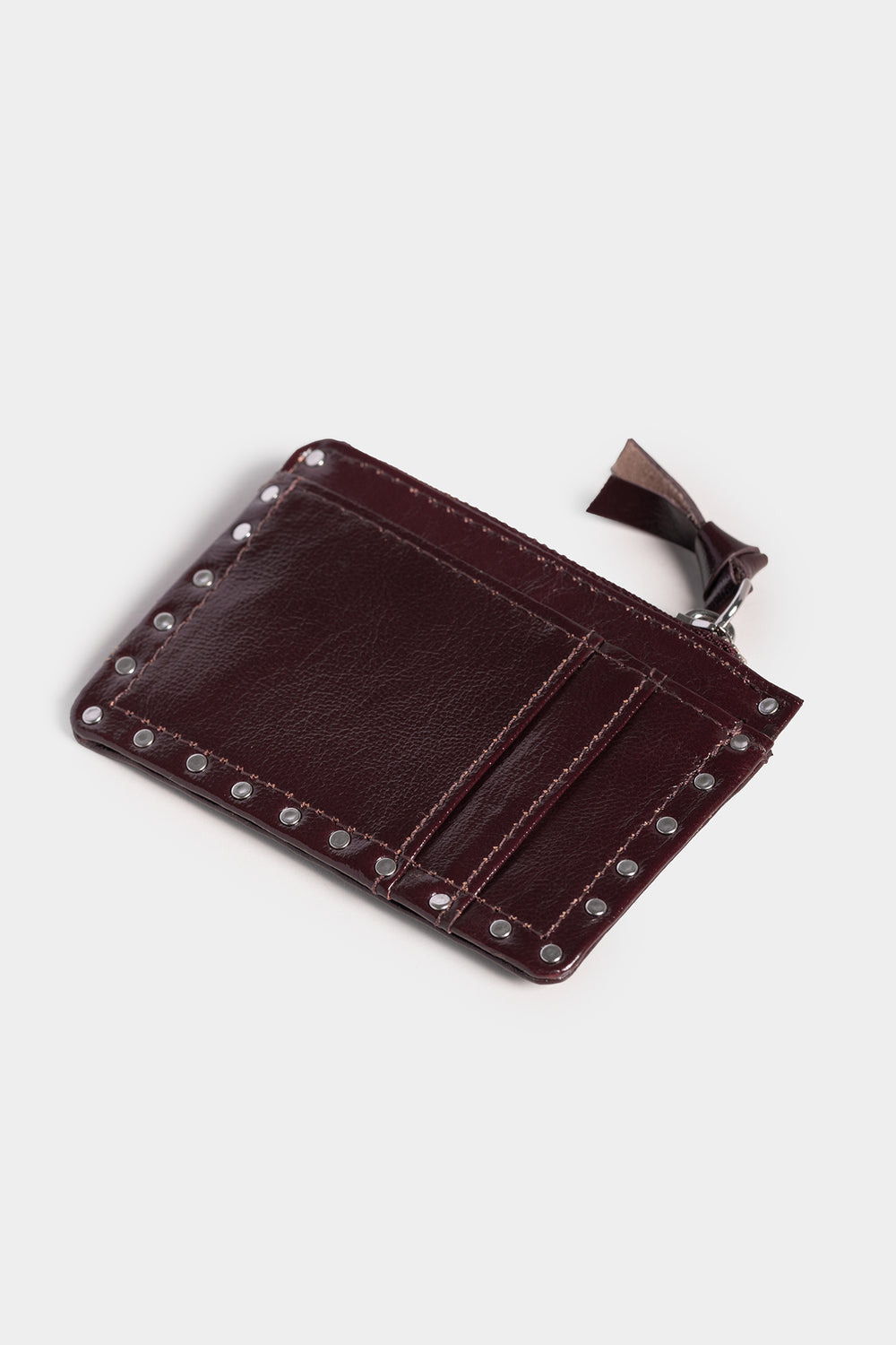 LEATHER CARD HOLDER WITH STUDS