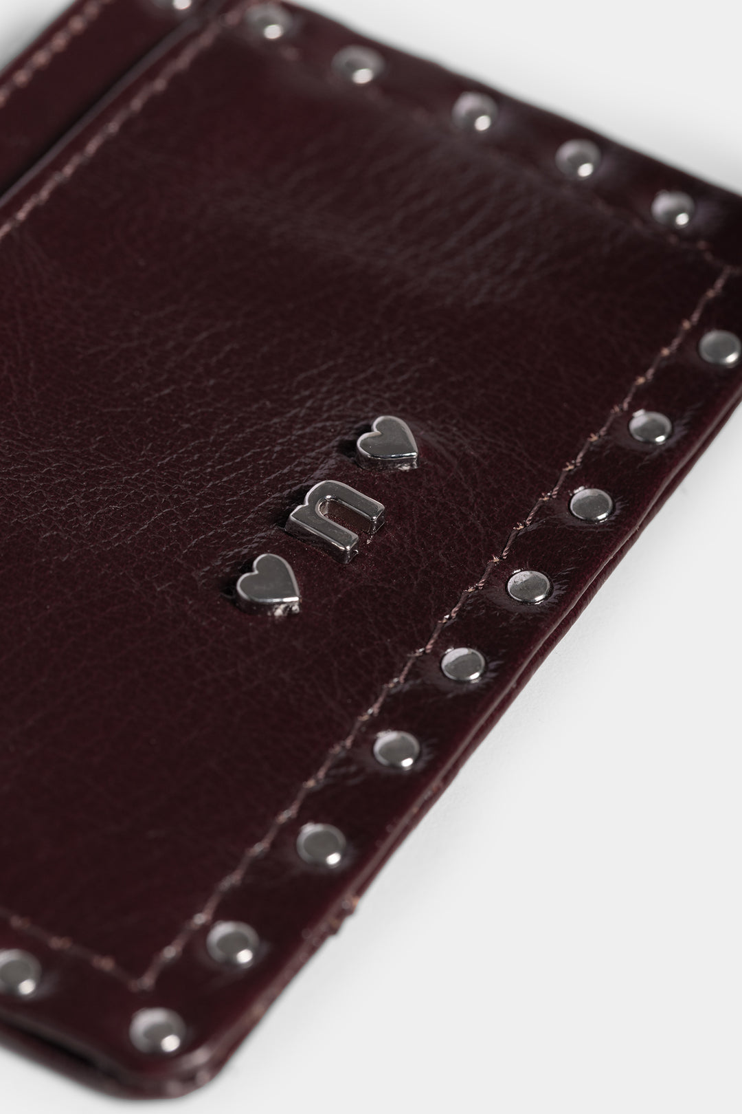 LEATHER CARD HOLDER WITH STUDS