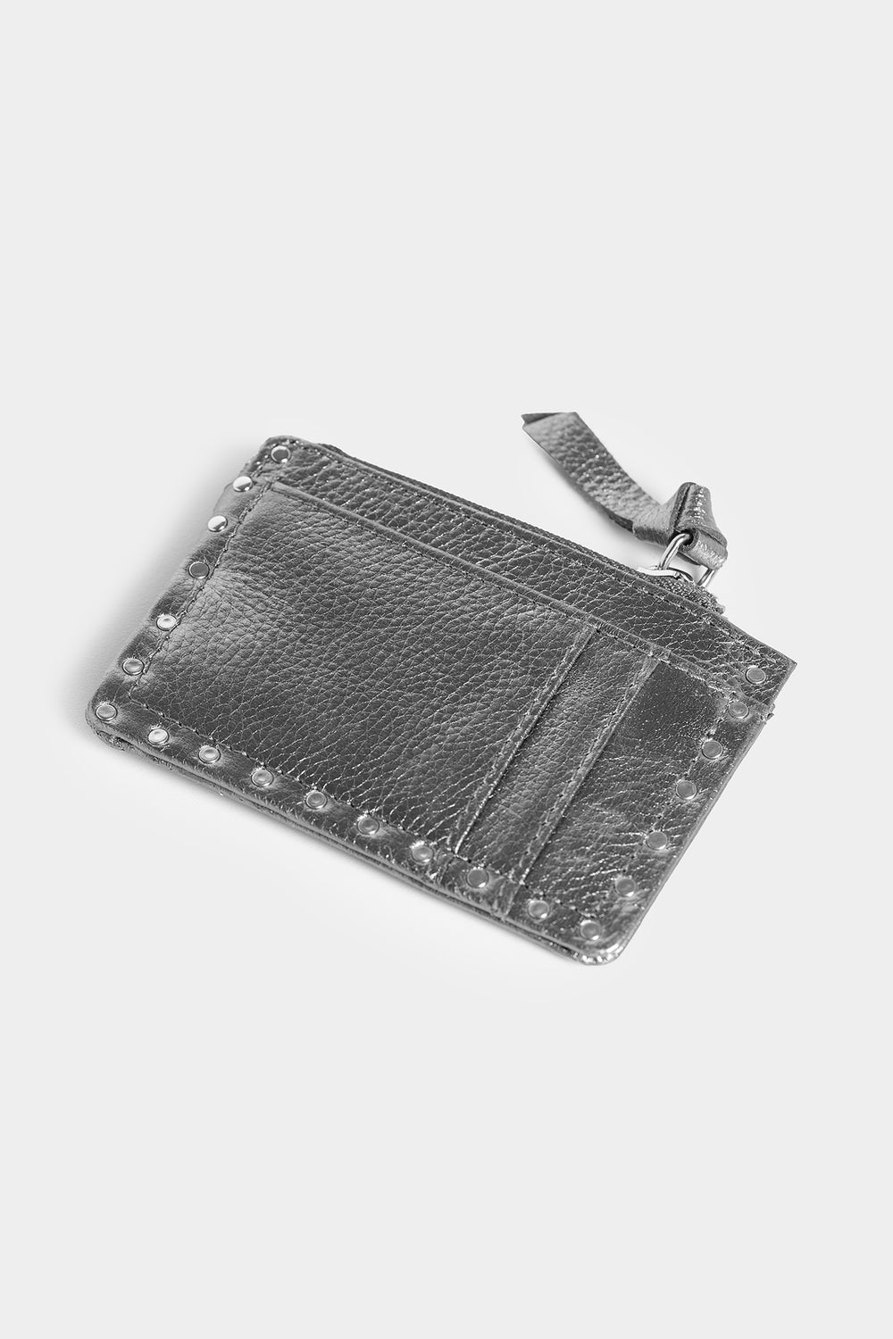 LEATHER CARD HOLDER WITH STUDS