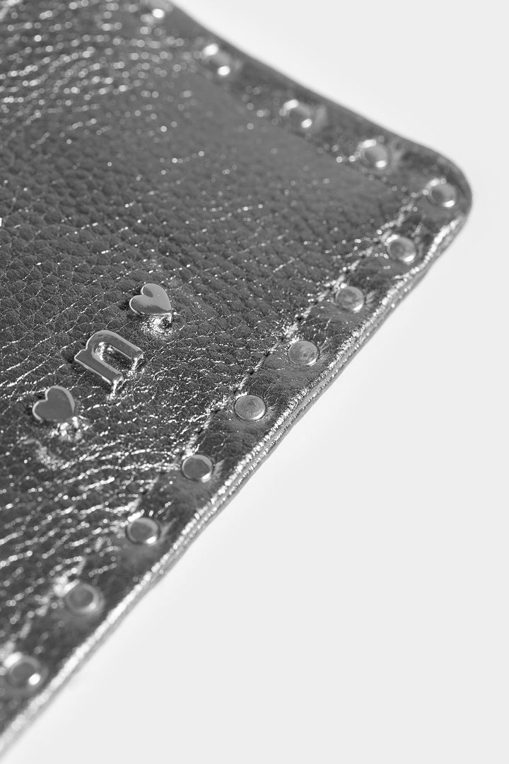 LEATHER CARD HOLDER WITH STUDS