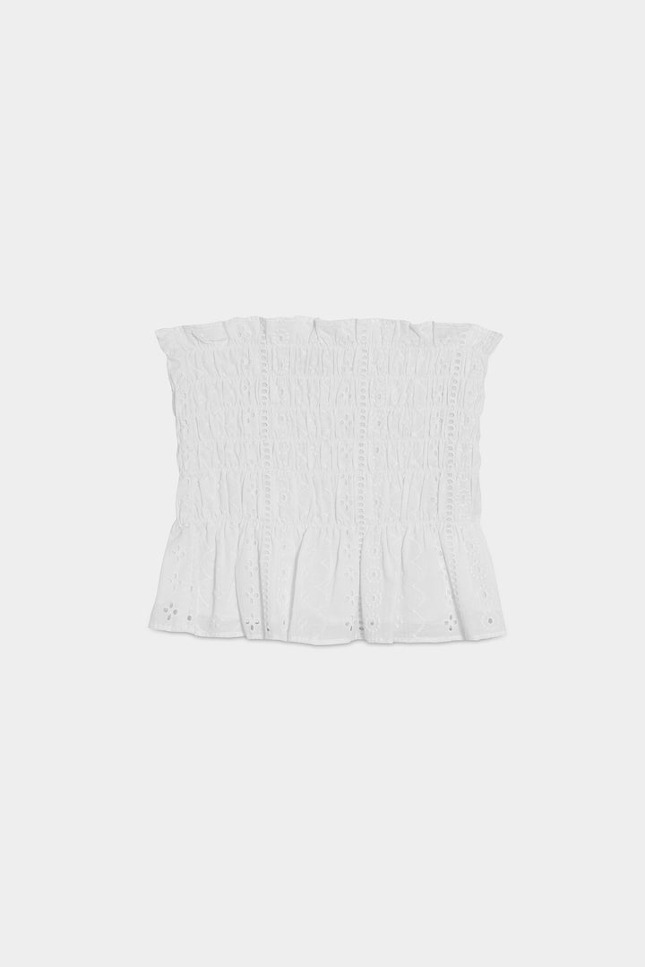 TOP BORDADO SUÍÇO COM BABADO