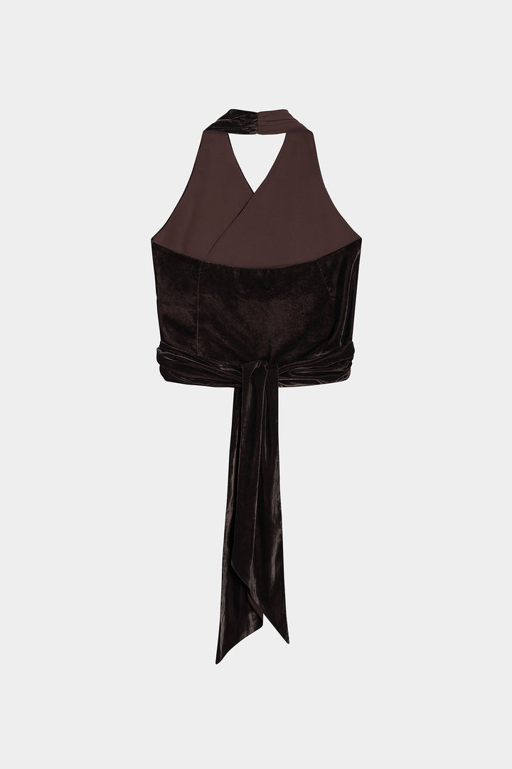 TOP CRUZADO TERCIOPELO CONTRASTE