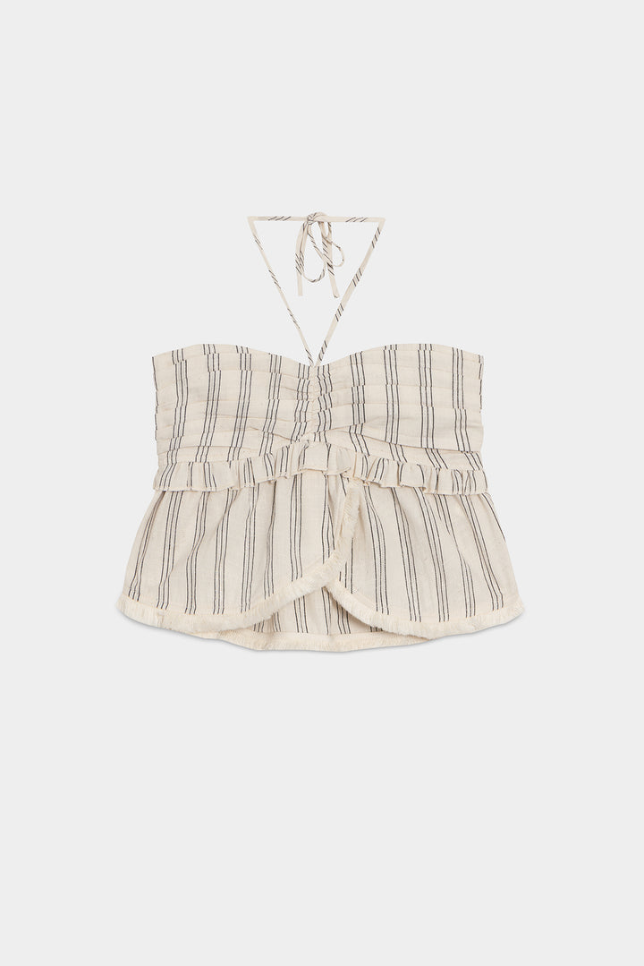 TOP FRINGED STRIPES LUREX