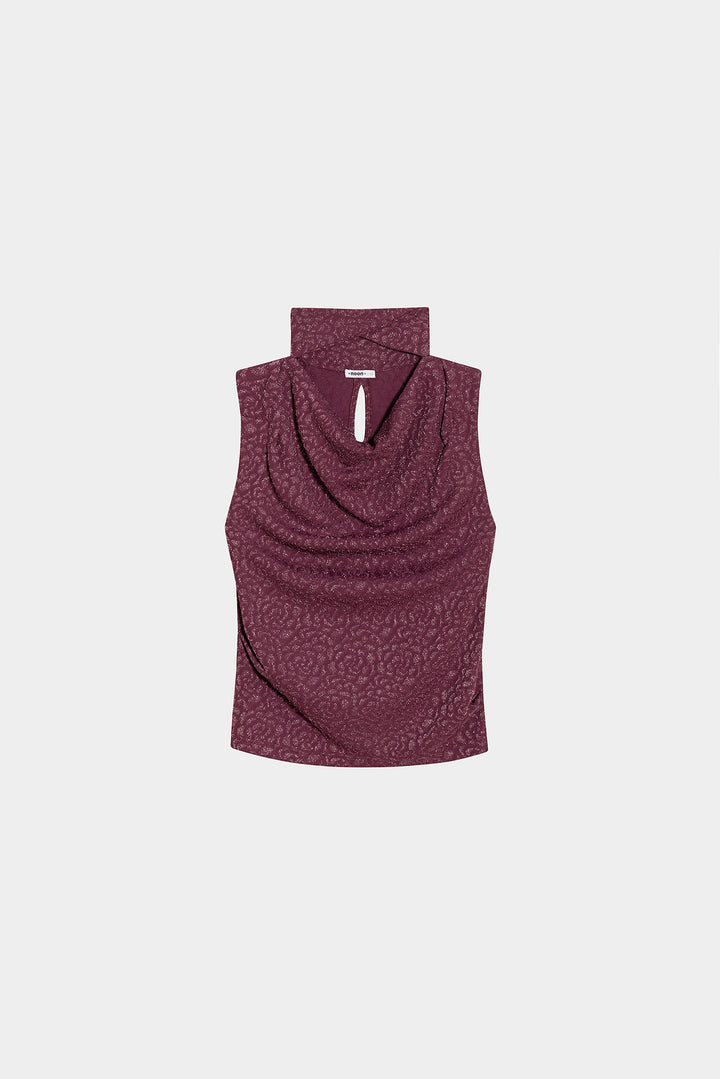 TOP DRAPEADO JACQUARD