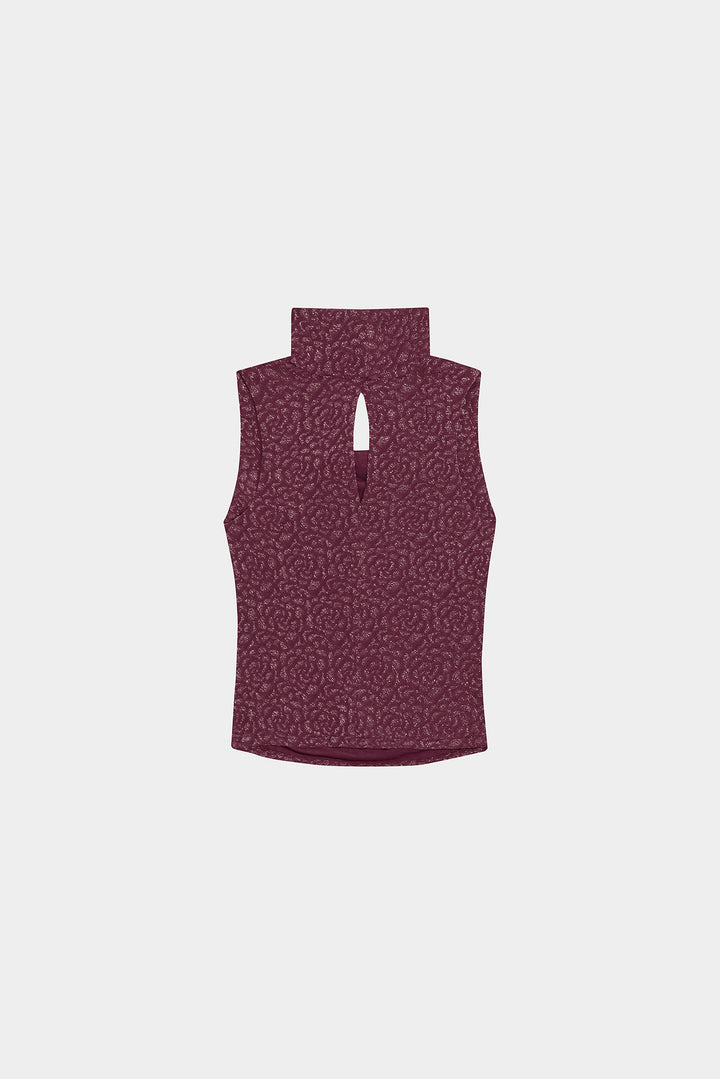 TOP DRAPEADO JACQUARD