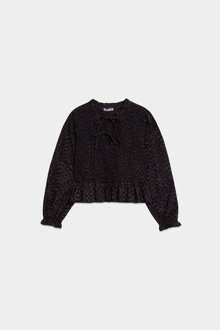 TOP FRUNCIDO LEOPARDO