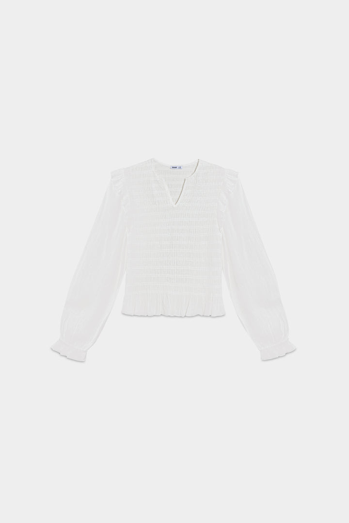 RUFFLED GATHERED TOP