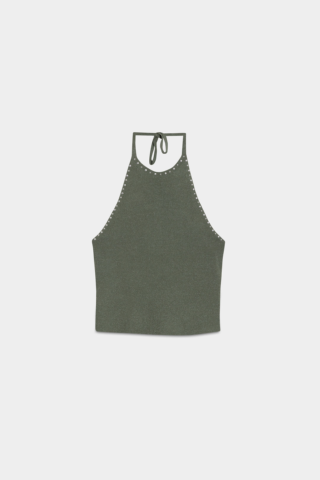 LUREX HALTER TOP WITH STUDS