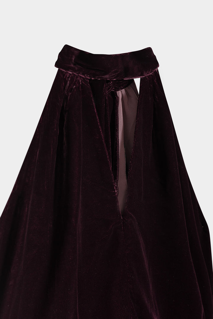 TOP HALTER TERCIOPELO CONTRASTE