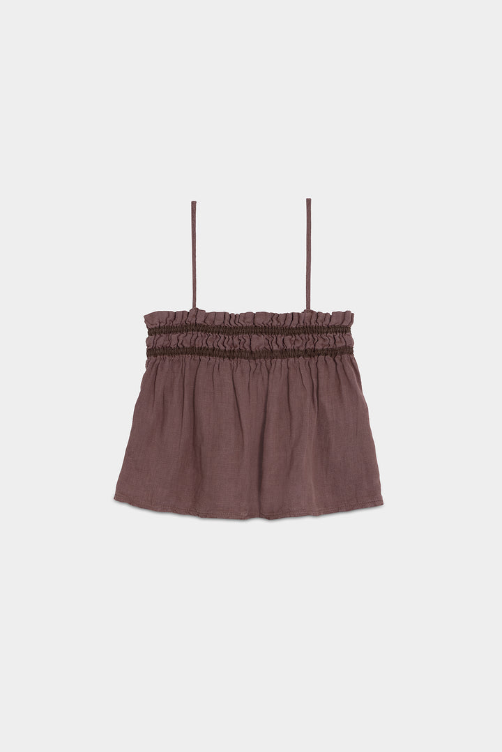 TOP LINO FRUNCIDO CONTRASTE