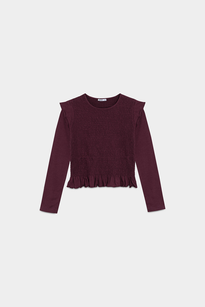 SMOCKED FLOUNCE TOP