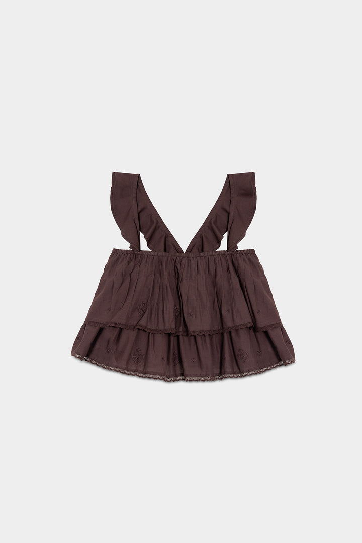 TOP COM FOLHOS DETALHE BORDADO