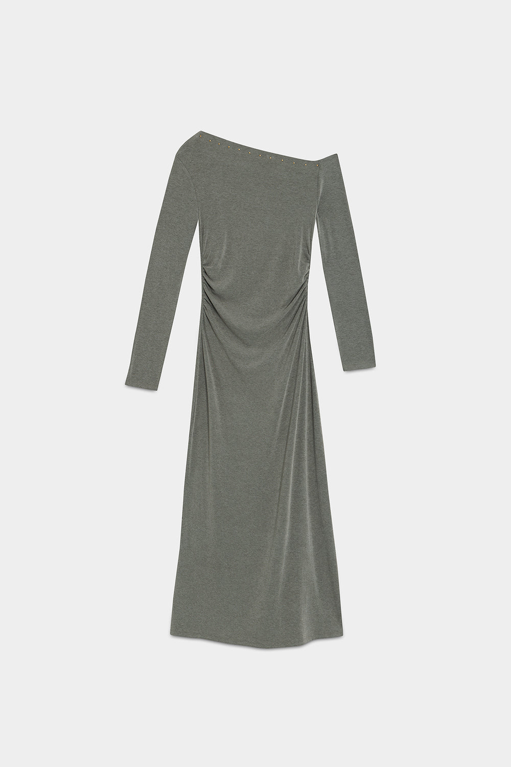 VESTIDO ASIMETRICO MIDI TACHAS