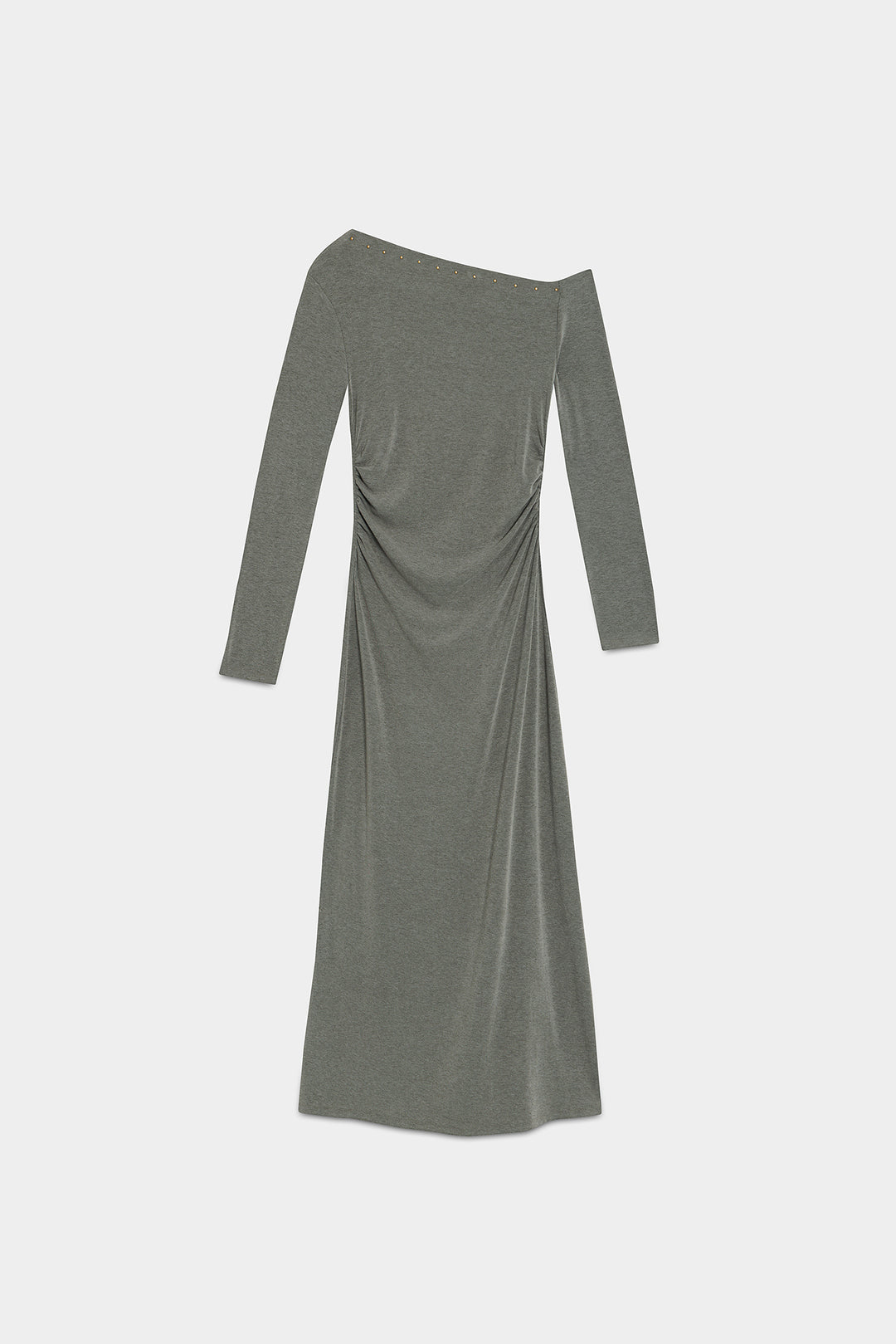 VESTIDO ASIMETRICO MIDI TACHAS