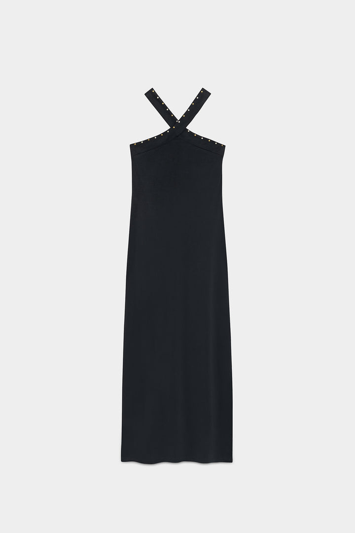 VESTIDO HALTER MODAL TACHAS