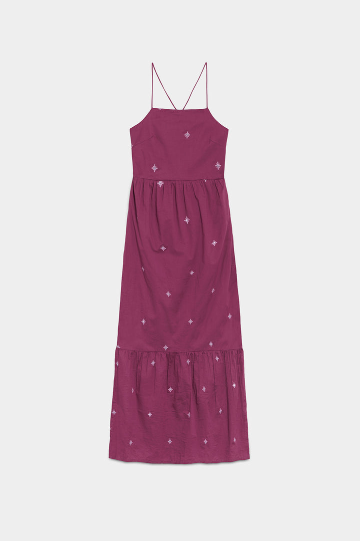 VESTIDO MIDI DETALLE BORDADOS