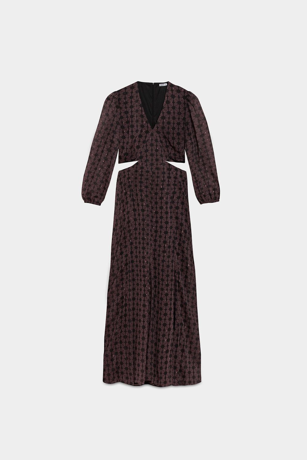 MIDI DRESS WITH V-NECK AND CUT-OUT