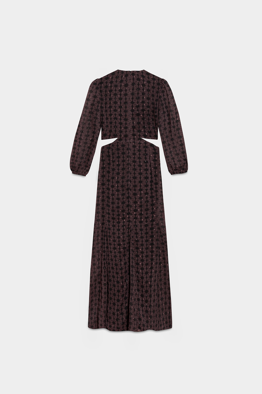 VESTIDO MIDI COM DECOTE EM V E RECORTE