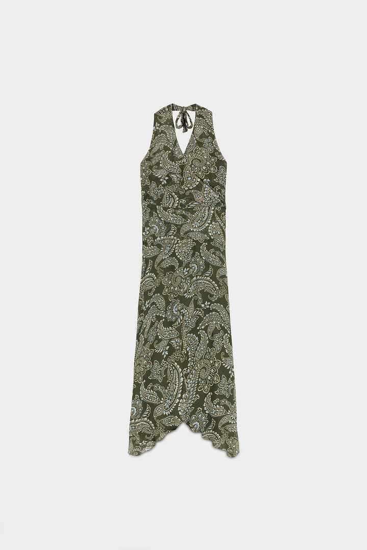 VESTIDO MIDI HALTER ROUS