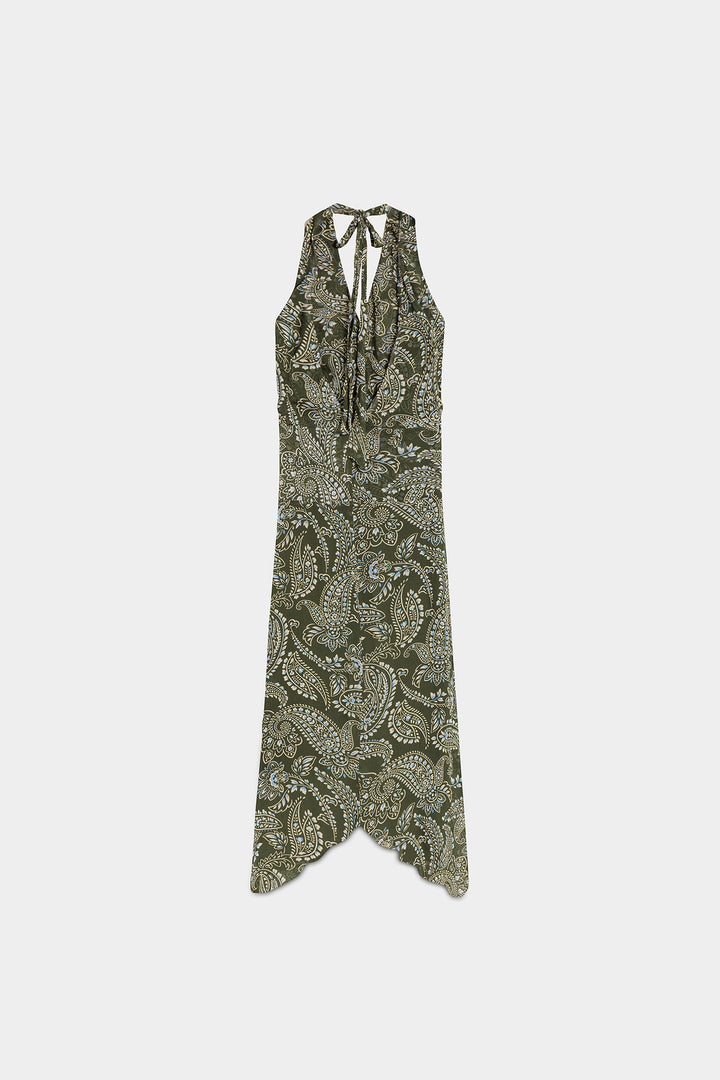 VESTIDO MIDI HALTER ROUS