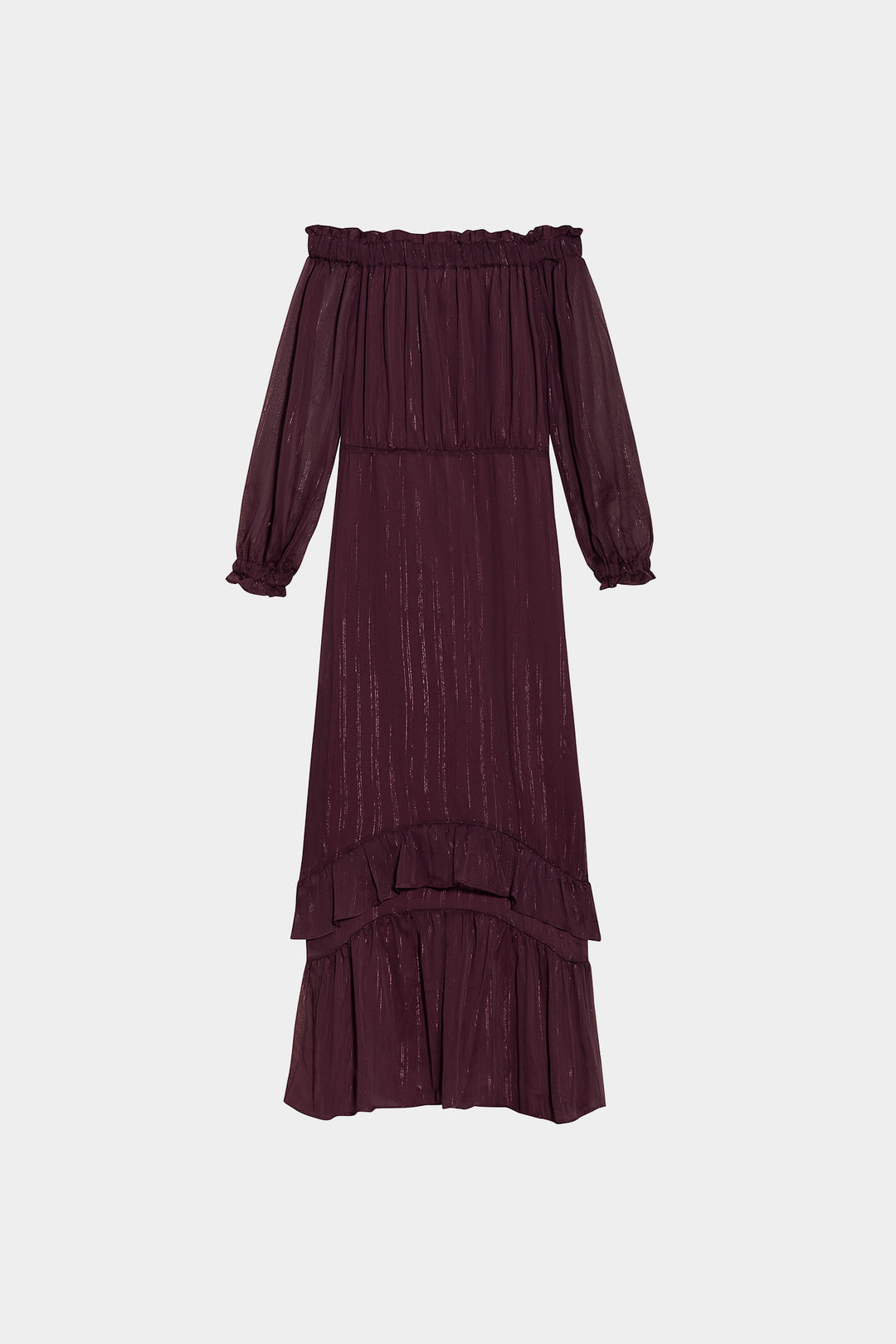 ALESSANDRA RUFFLED MIDI DRESS