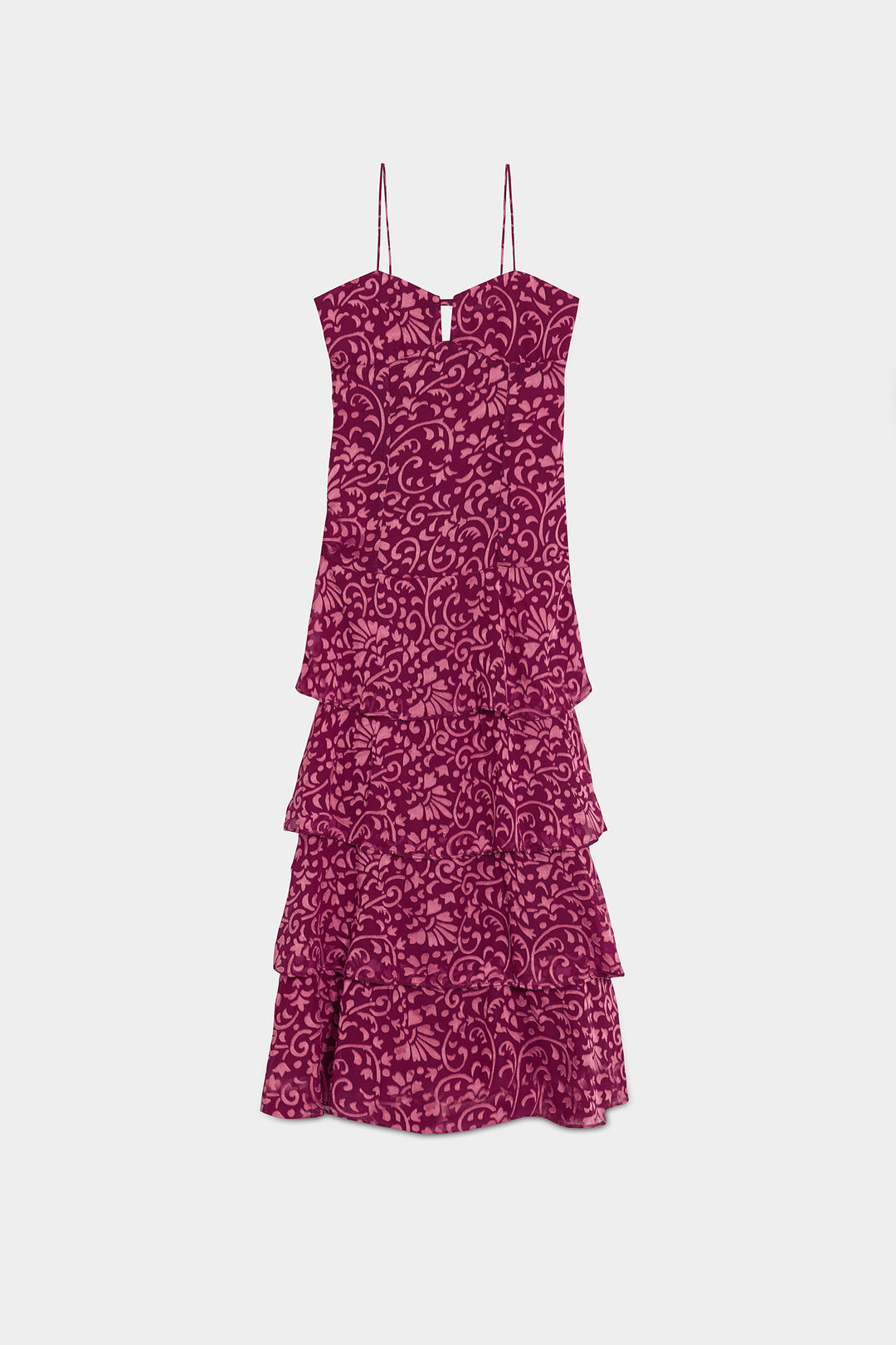 MERCEDES RUFFLED MIDI DRESS