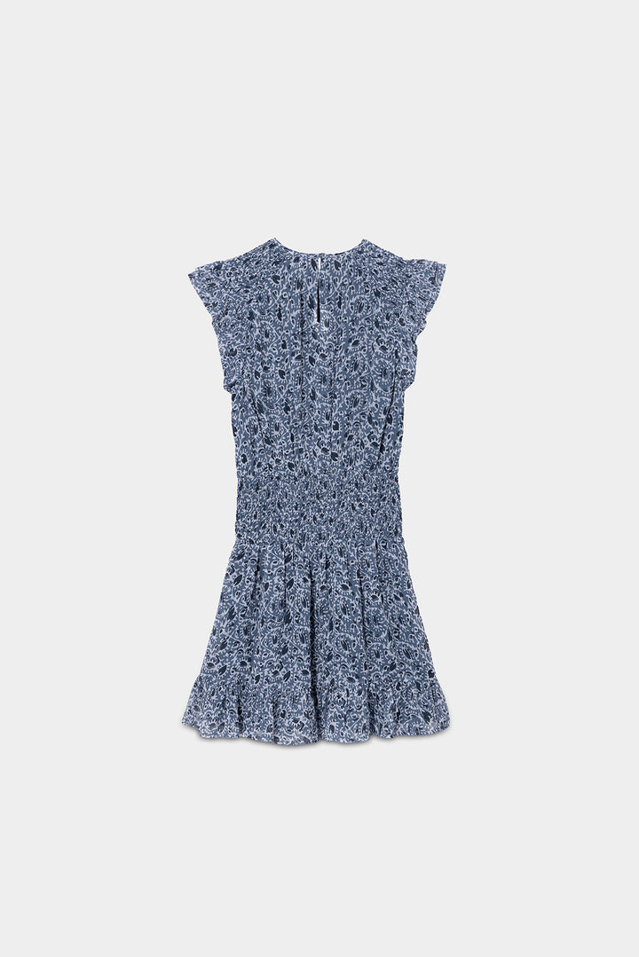 VESTIDO MINI FRUNCIDO ESTAMPADO