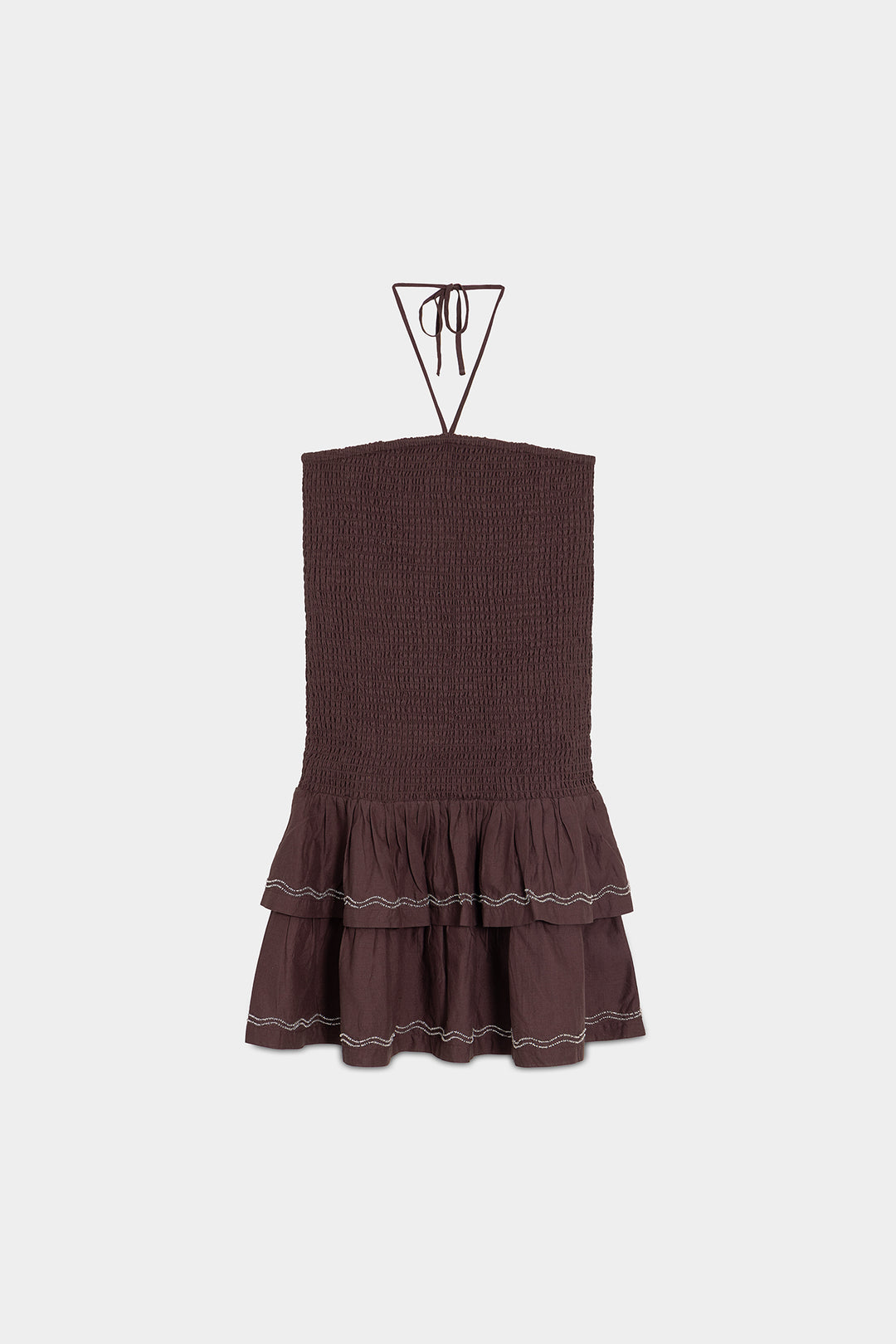 VESTIDO MINI FRUNCIDO ABALORIOS