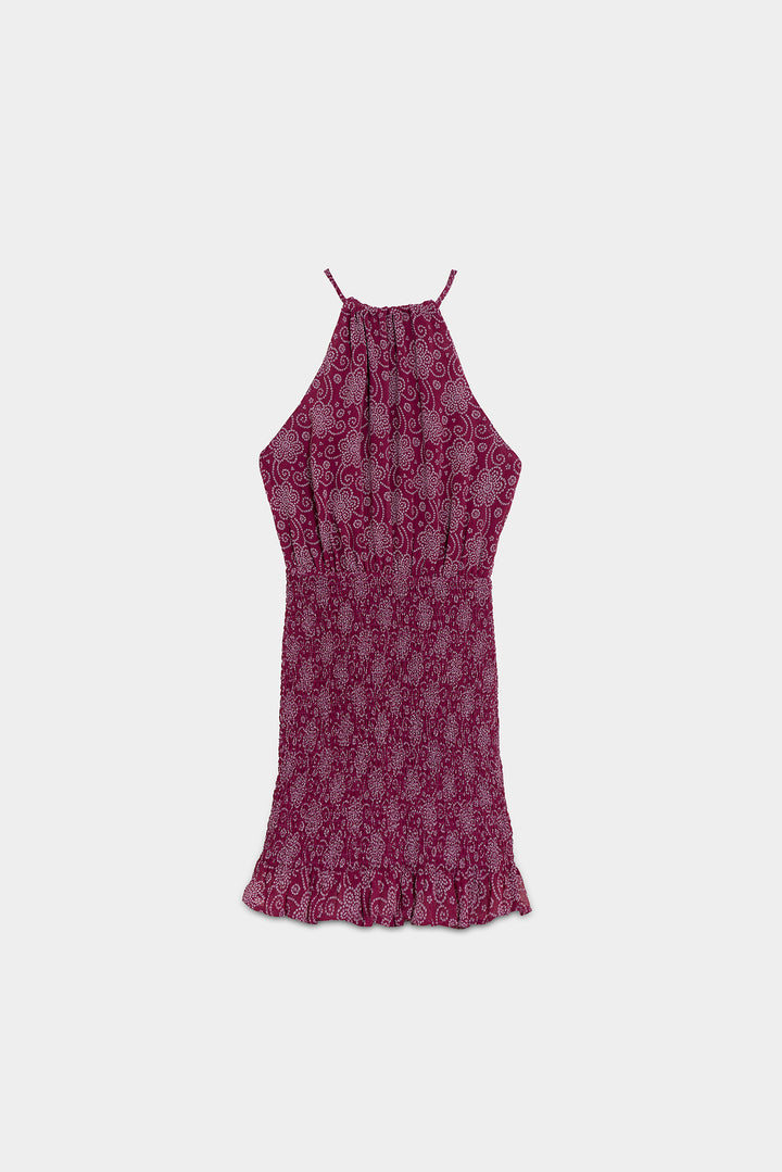 VESTIDO MINI HALTER ESTAMPADO