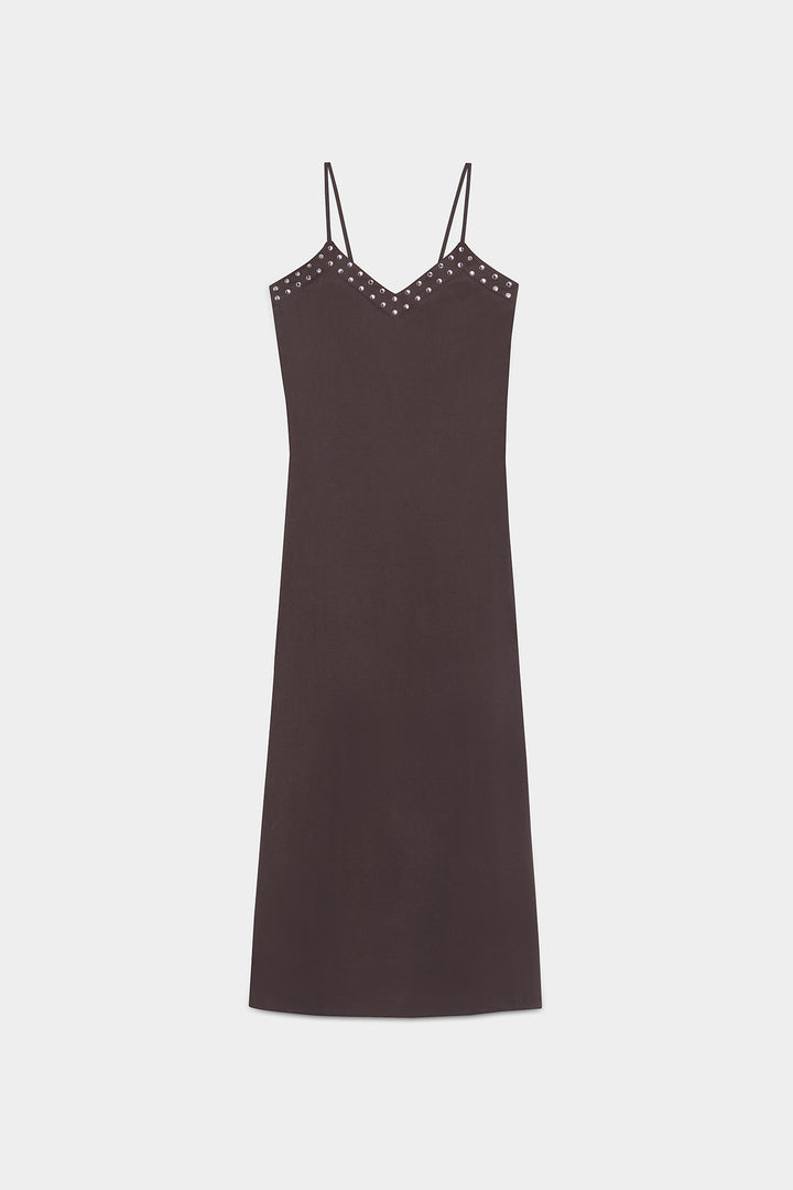 VESTIDO MODAL TACHAS ESCOTE