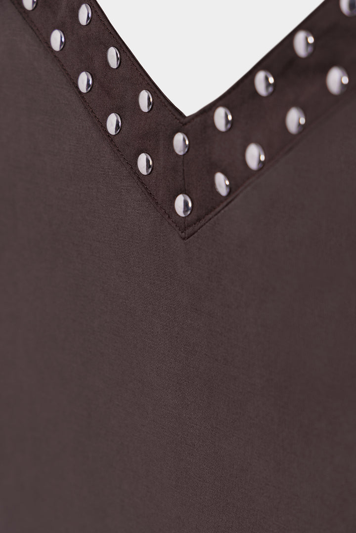 VESTIDO MODAL TACHAS ESCOTE